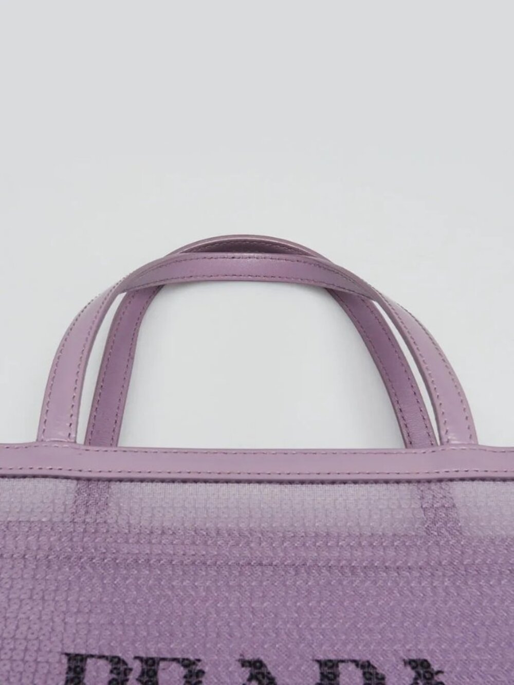 Prada Purple Sequin Mesh and Leather Tote Bag - Picture 7 of 9